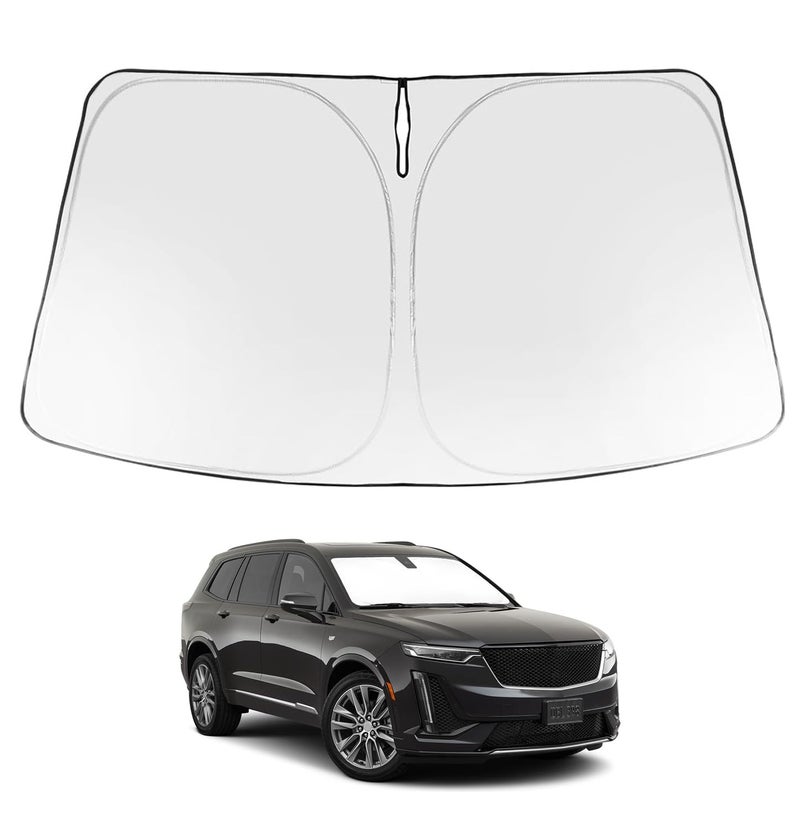 Proadsy Windshield Sun Shade for Cadillac XT6 2020-2023 2024 2025 Foldable Front Sunshade Protector Sun Visor Blocks UV Rays Keep Car Cooler - Image 1